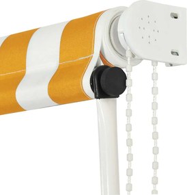 vidaXL Τέντα Συρόμενη Κίτρινο / Λευκό 400 x 150 εκ.