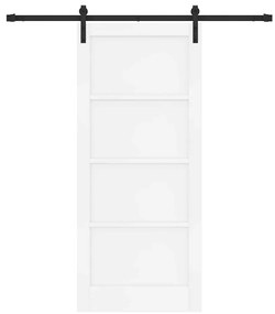 vidaXL Συρόμενη Πόρτα Λευκό και μαύρο 86 x 198.5 cm