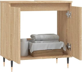 vidaXL Ντουλάπι Μπάνιου Sonoma Δρυς 58 x 33 x 60 εκ. από Επεξεργ. Ξύλο