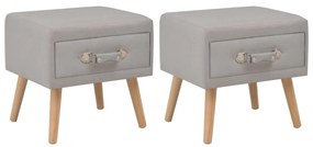 vidaXL Κομοδίνα 2 τεμ. Γκρι 40 x 35 x 40 εκ. Υφασμάτινα