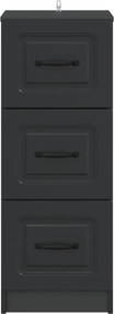 vidaXL Ντουλάπι με Συρτάρια Μαύρο 33 x 34,5 x 87 εκ.