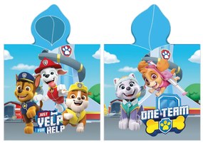 Παιδικό Πόντσο Microfiber Paw Patrol - 55 x 110 cm - Τυρκουάζ - Borea