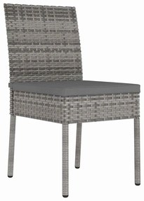 vidaXL Σέτ φαγητού για κήπο 7 pcs Γκρι Πολυ ράταν