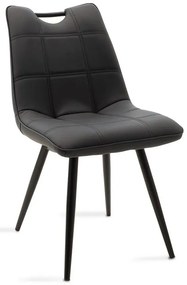 Καρέκλα Nely ανθρακί pu-μαύρο πόδι 47x61x85 εκ.
