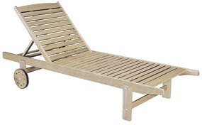 Ξαπλώστρα Ανακλινόμενη Με Ρόδες 197x74x33 GET-P/S Natural