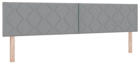 vidaXL Κρεβάτι box spring με στρώμα Ανοιχτό γκρι 200 x 200 cm ύφασμα