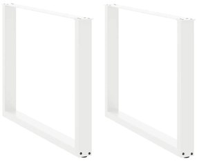 vidaXL Πόδια Τραπεζαρίας σε Σχήμα U 2 τεμ. Λευκά 100x(72-73) εκ. Ατσάλι