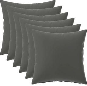 vidaXL Κάλυμμα Μαξιλαριού 6 pcs HEERLEN Ανθρακί 40 x 40 cm Πολυεστέρας