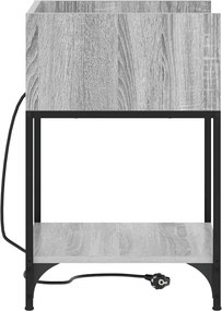 vidaXL Κομοδίνο 2 τεμ. Γκρίζο Σονομα 40 x 40 x 61 εκ