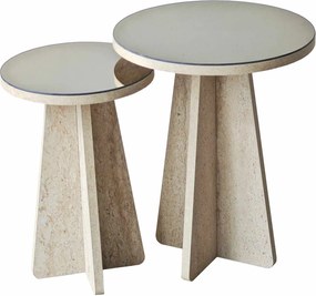 Side Table Set Luna - Travertine Travertine
Bronze
