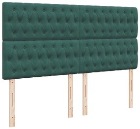 Κρεβάτι Boxspring με Στρώμα Σκούρο Πράσινο 180x200εκ. Βελούδινο - Πράσινο