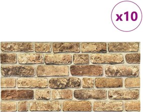 vidaXL Πάνελ τοίχου 10 pcs Σκούρος Άμμος 100 x 50 cm Αφρός EPS