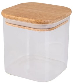 Estia Δοχείο Αποθήκευσης Bamboo Essentials 550ml 10x10x10.6cm Γυάλινο Με Καπάκι 01-12922