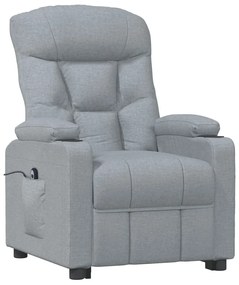 vidaXL Πολυθρόνα Ανακλινόμενη Ηλεκτρική Ανοιχτό Γκρι Υφασμάτινη