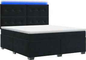 vidaXL Κρεβάτι box spring με στρώμα Μαύρο 140 x 200 cm Βελούδο