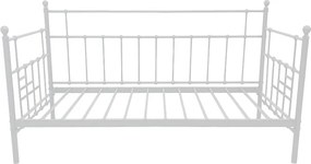Κρεβάτι-Καναπές Routha pakoworld μεταλλικός λευκό 90x190εκ