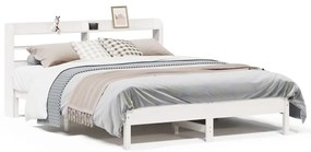vidaXL Σκελετός Κρεβ. Χωρίς Στρώμα Λευκό 150x200 εκ Μασίφ Πεύκο