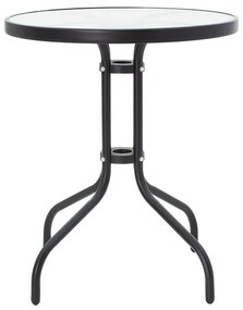 Τραπέζι Watson pakoworld μέταλλο μαύρο-γυαλί Φ60x70εκ (1 τεμάχια)