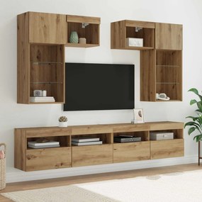 vidaXL Μονάδες Τοίχου Τηλεόρασης 6 pcs Παλιό Ξύλο Επεξεργασμένο ξύλο