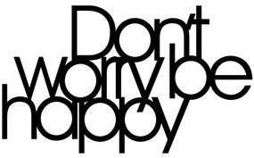 Διακοσμητικό Τοίχου Dont Worry Be Happy 891TNL1361 50x30cm Black Wallity Μέταλλο
