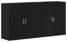 vidaXL Μπουφέδες 2 τεμάχια Μαύρος Δρύς 79x38x80 εκ Επεξεργασμένο Ξύλο