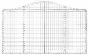 Συρματοκιβώτια Τοξωτά 10 τεμ. 200x30x100/120 εκ. Γαλβαν. Ατσάλι - Ασήμι