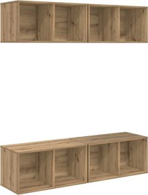 vidaXL Σετ επίπλου τηλεόρασης 4 pcs Artisan Oak Επεξεργασμένο ξύλο