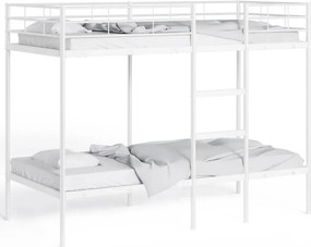 vidaXL Κουκέτα χωρίς στρώμα Λευκό 75x190 cm Ατσάλι