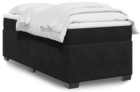 vidaXL Κρεβάτι Boxspring με Στρώμα Μαύρο 80 x 200 εκ. Βελούδινο
