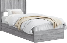 vidaXL Καλάθι με αποθήκη και κεφαλάρι Γκρι Sonoma 90 x 200 cm