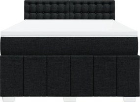 vidaXL Κρεβάτι Boxspring με Στρώμα Μαύρο 160x200 εκ. Υφασμάτινο