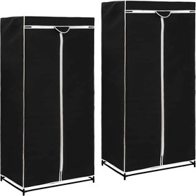 vidaXL Ντουλάπες 2 τεμ. Μαύρες 75x50x160 εκ.