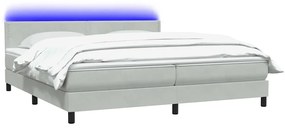 vidaXL Box Spring κρεβάτι με στρώμα ανοιχτό γκρι 200x210 cm Βελούδινο