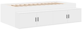 vidaXL Κρεβάτι αποθήκευσης  Λευκό 90x190 εκ.