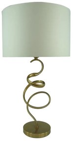 Table lamp Valou Inart E27 gold aluminium-white fabric D35x65cm 35x35x65 εκ.