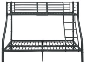 vidaXL Πλαίσιο Κουκέτας Μαύρο 140x200 εκ. / 90x200 εκ. Μεταλλικό