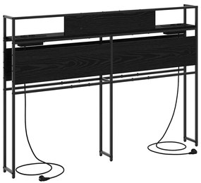 vidaXL Κεφαλάρι Αποθήκης με ράφι Μαύρη δρυς 120 cm Επεξεργασμένο ξύλο
