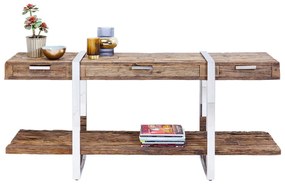 Κονσόλα Rustico Ξύλο Καφέ 180x46x80εκ - Ασημί