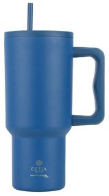 Κούπα Θερμός Με Λαβή & Καλαμάκι 900ml Estia Save The Aegean Tumbler Denim Blue 01-32166