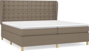vidaXL Κρεβάτι Boxspring με Στρώμα Taupe 200x200 εκ. Υφασμάτινο