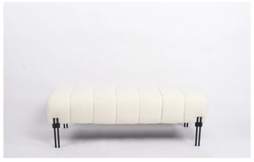 Παγκάκι Ottoman ArteLibre KUBO Λευκό Ύφασμα Teddy/Μέταλλο 40x116.5x50cm