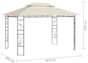 Κιόσκι Κρεμ 4 x 3 x 2,7 μ. 160 γρ./μ² - Κρεμ