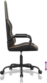 vidaXL Καρέκλα Gaming Μαύρο/Χρυσό από Συνθετικό Δέρμα