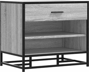 Πάγκος παπουτσιών vidaXL Γκρι Sonoma 60x40x53,5 cm