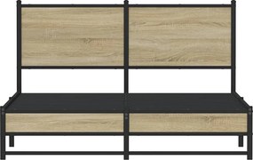 vidaXL Σκελετός Κρεβ. Χωρίς Στρώμα Sonoma Δρυς 150x200 εκ. Μεταλλικό