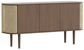 Μπουφές Treasures Venetian Cane 5775C5774-3 150x43x75cm Dark Oak-Beige Umage Polyester,Wood,Steel