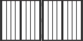 vidaXL Πόρτα Σκύλου 2 pcs Μαύρο 60 x 60 cm Επικαλυμμένος Χάλυβας