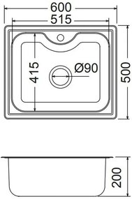 Νεροχύτης Fortinox Arena 22060-λείο