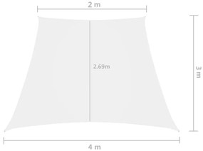 Πανί Σκίασης Τρίγωνο Λευκό 2/4 x 3 μ. από Ύφασμα Oxford - Λευκό