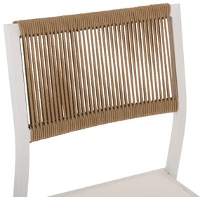 ΚΑΡΕΚΛΑ ΑΛΟΥΜΙΝΙΟΥ ΛΕΥΚΗ ΜΠΕΖ RATTAN &amp; TEXTLINE HM5921.02 46x55,5x83 εκ. - HM5921.02